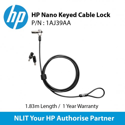 Hp Nano Keyed Cable Lock 1aj39aa 6457